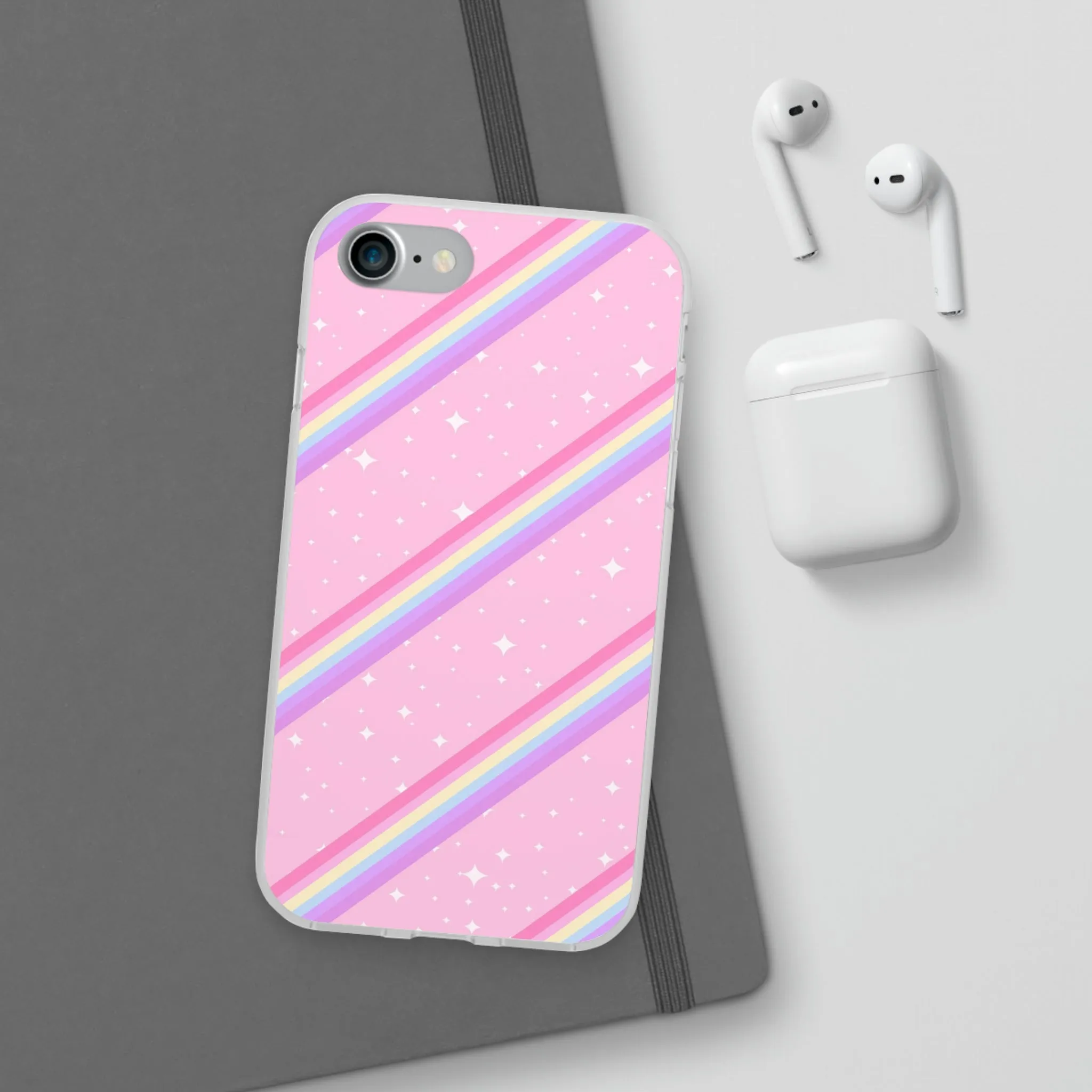 Kawaii Sparkle Cake Rainbow Beam Flexi Phone Case