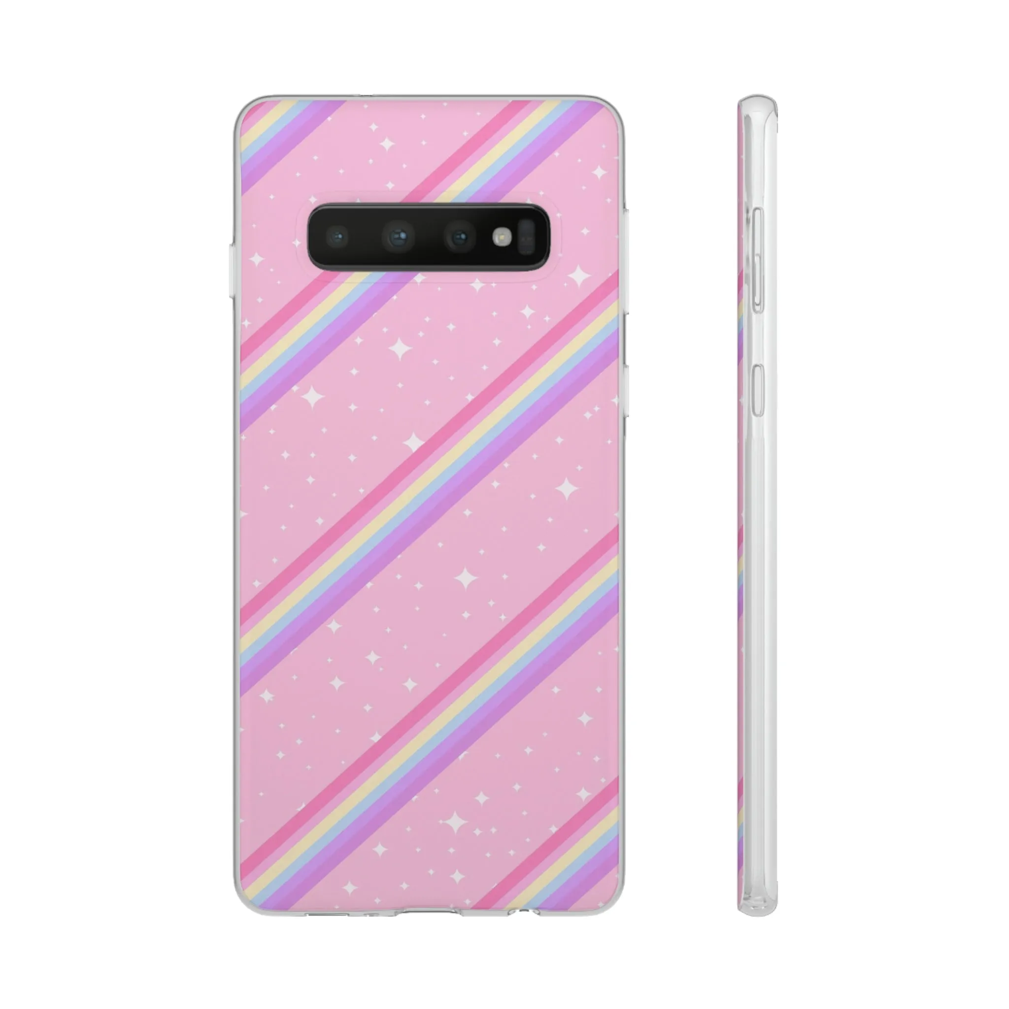 Kawaii Sparkle Cake Rainbow Beam Flexi Phone Case