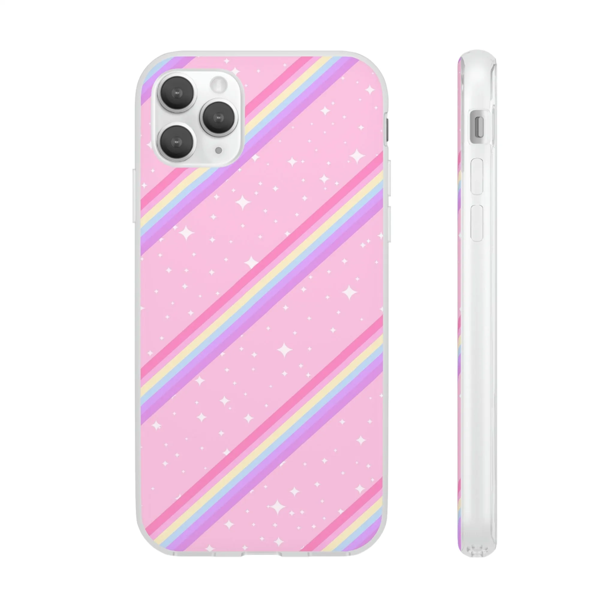 Kawaii Sparkle Cake Rainbow Beam Flexi Phone Case