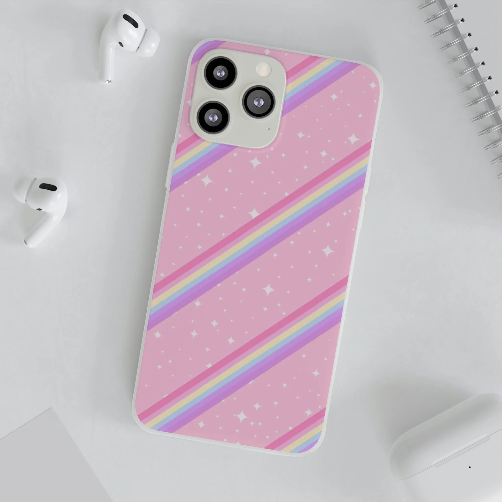 Kawaii Sparkle Cake Rainbow Beam Flexi Phone Case