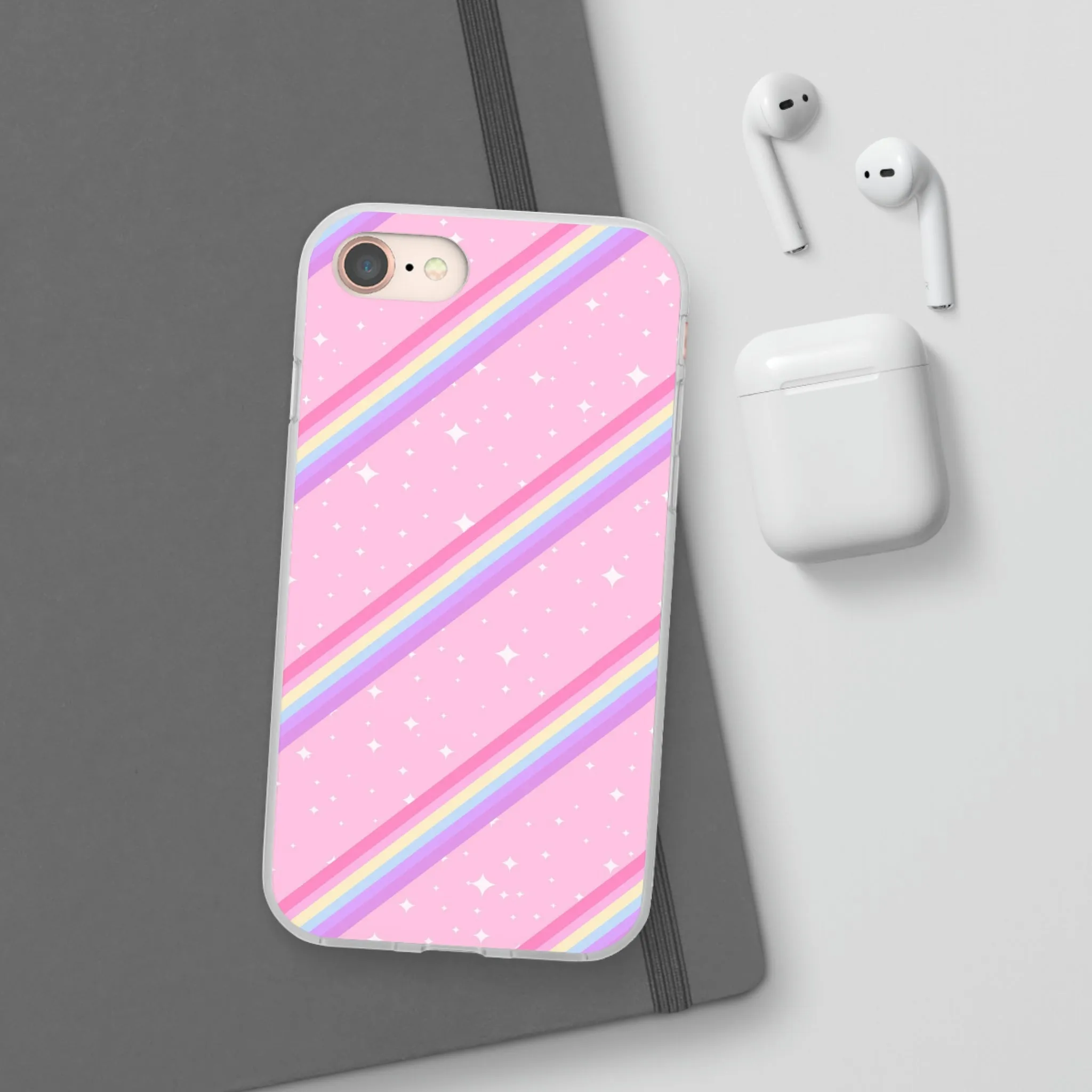 Kawaii Sparkle Cake Rainbow Beam Flexi Phone Case