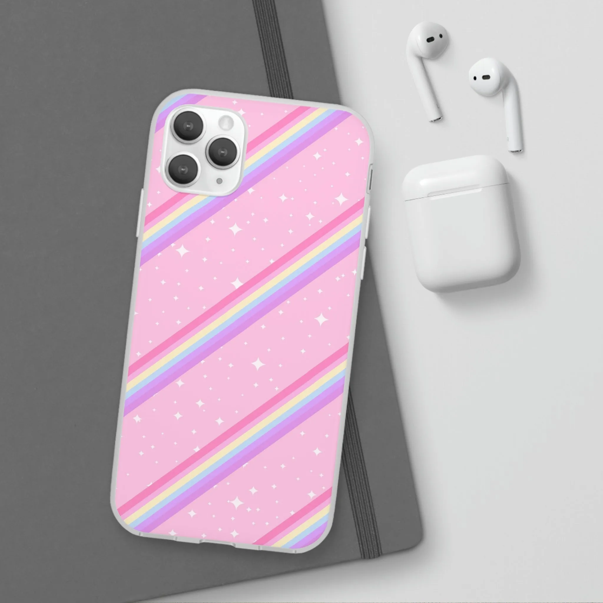 Kawaii Sparkle Cake Rainbow Beam Flexi Phone Case