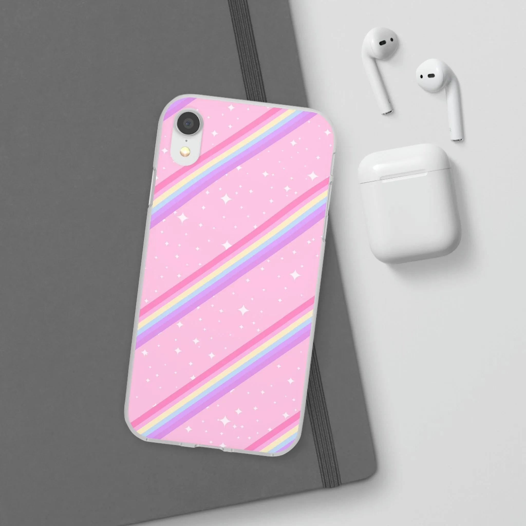 Kawaii Sparkle Cake Rainbow Beam Flexi Phone Case