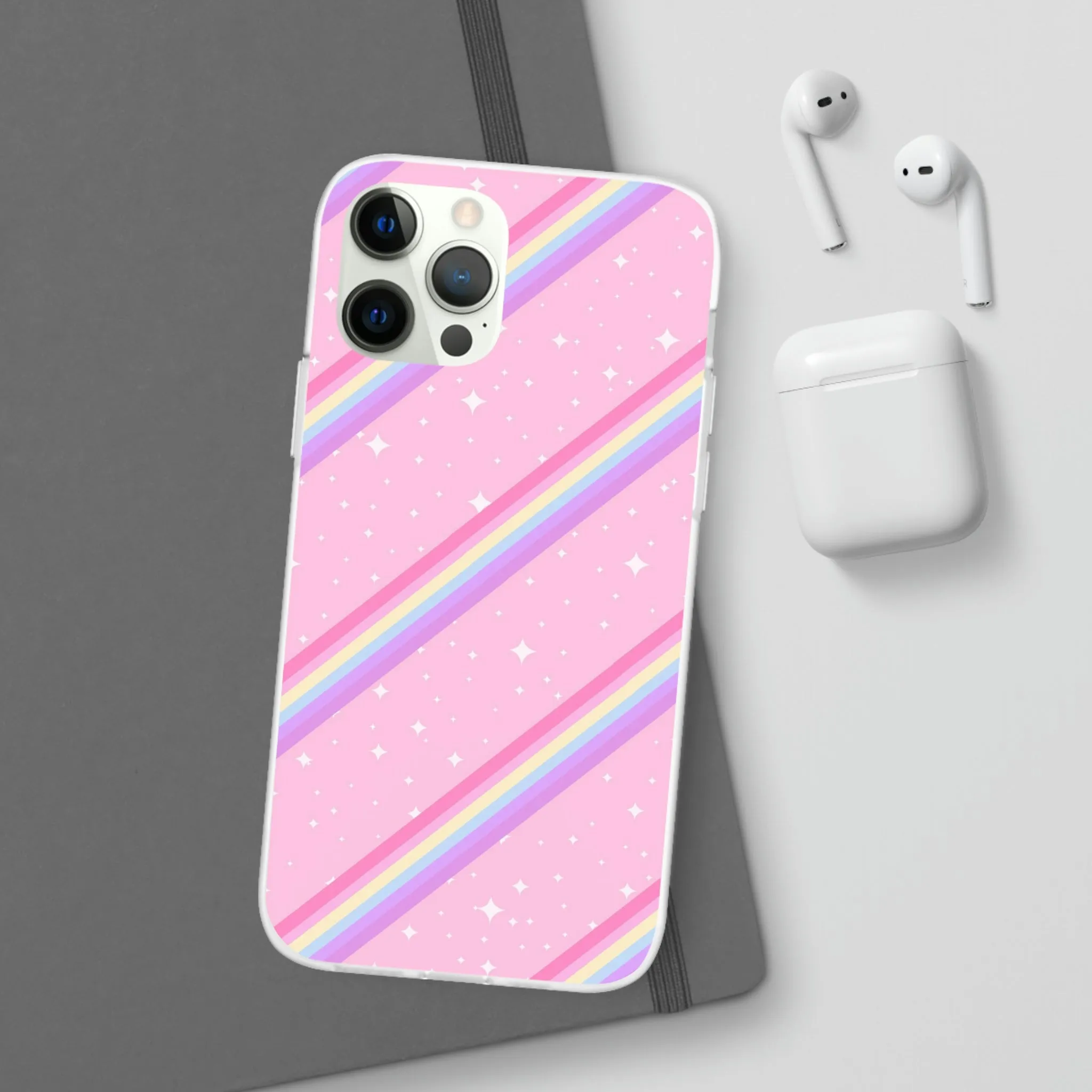 Kawaii Sparkle Cake Rainbow Beam Flexi Phone Case