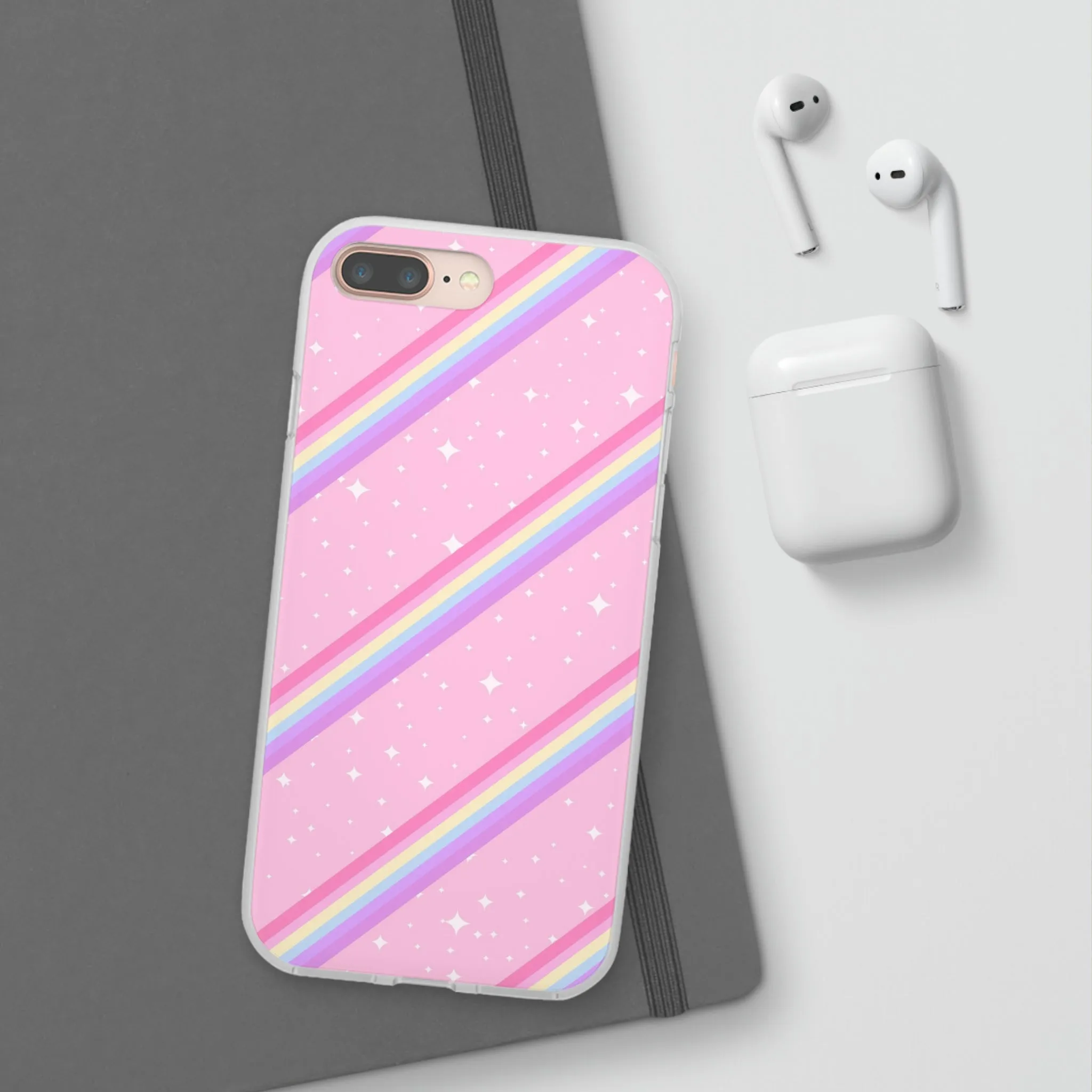 Kawaii Sparkle Cake Rainbow Beam Flexi Phone Case