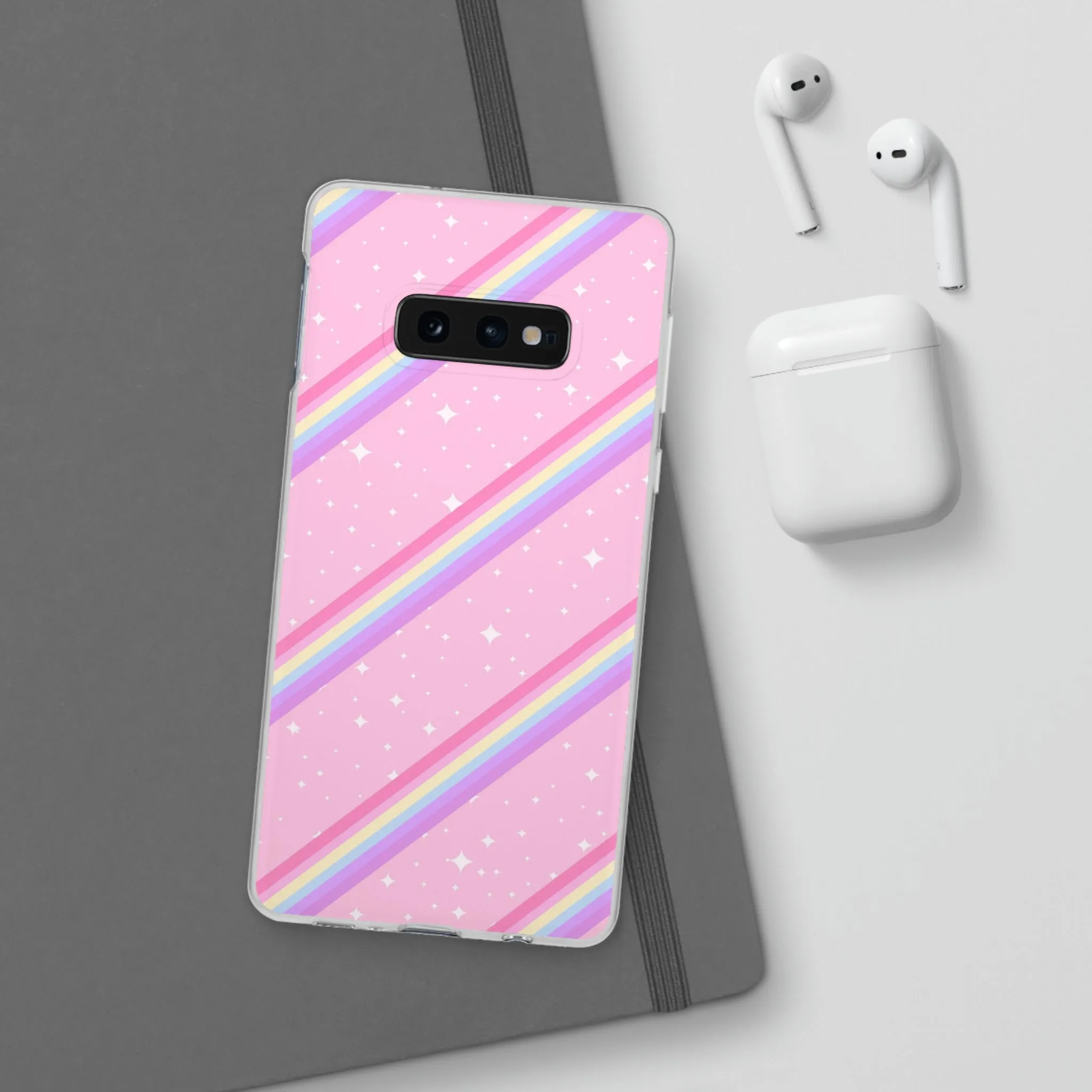 Kawaii Sparkle Cake Rainbow Beam Flexi Phone Case