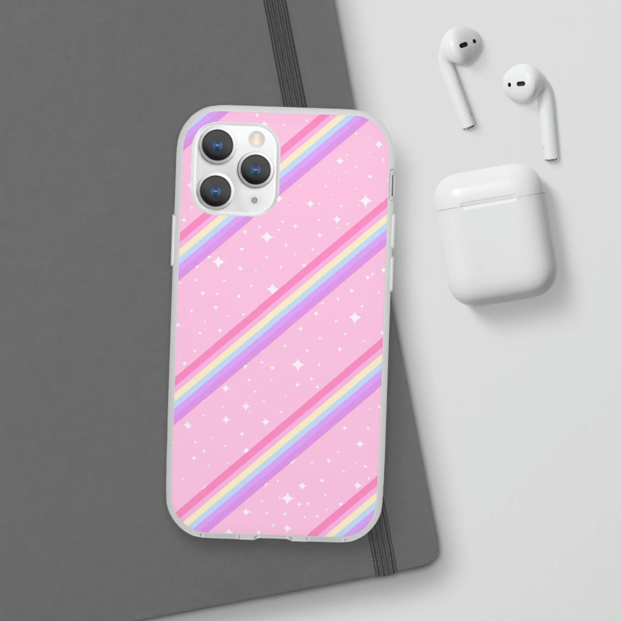 Kawaii Sparkle Cake Rainbow Beam Flexi Phone Case