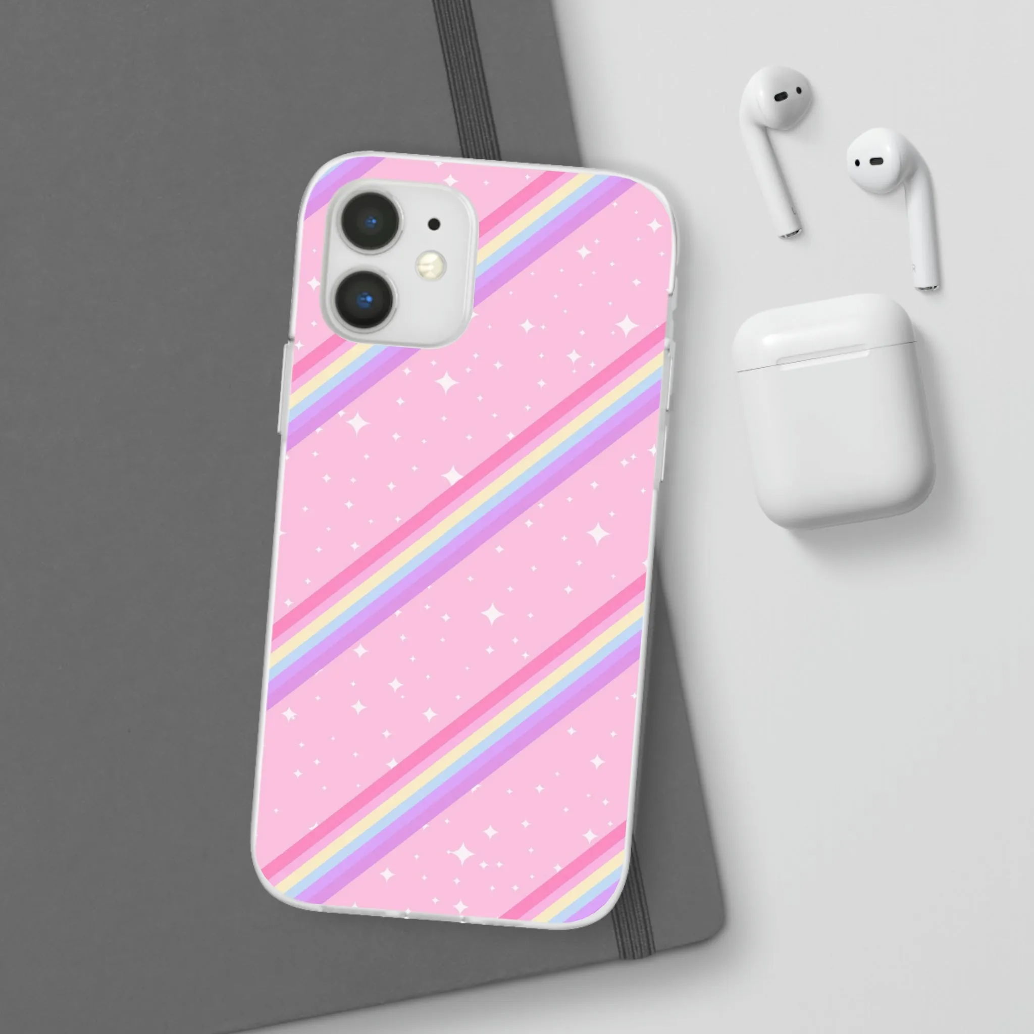 Kawaii Sparkle Cake Rainbow Beam Flexi Phone Case