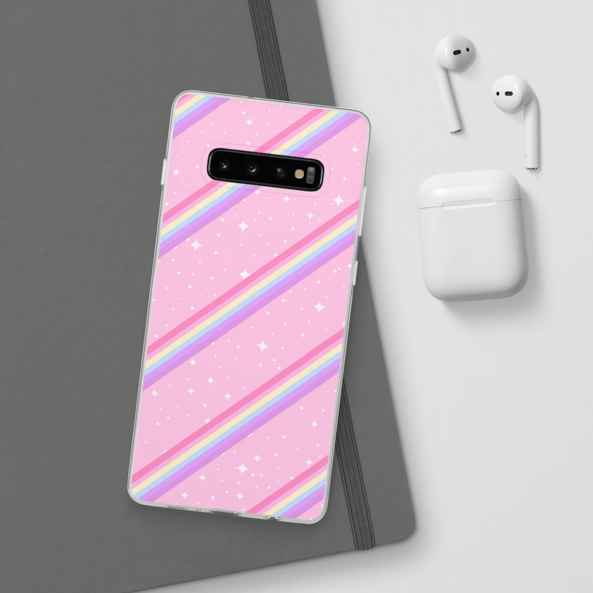 Kawaii Sparkle Cake Rainbow Beam Flexi Phone Case