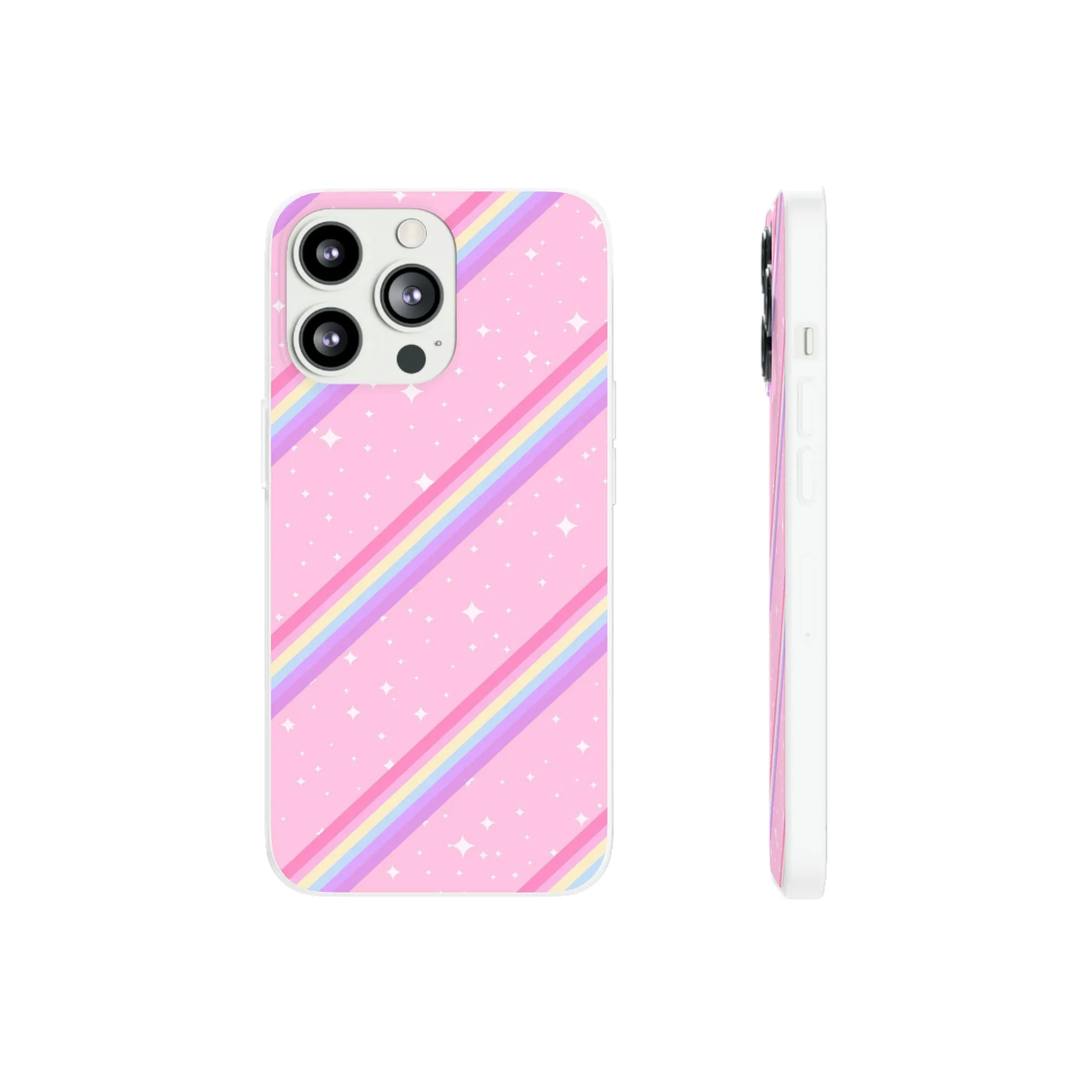 Kawaii Sparkle Cake Rainbow Beam Flexi Phone Case