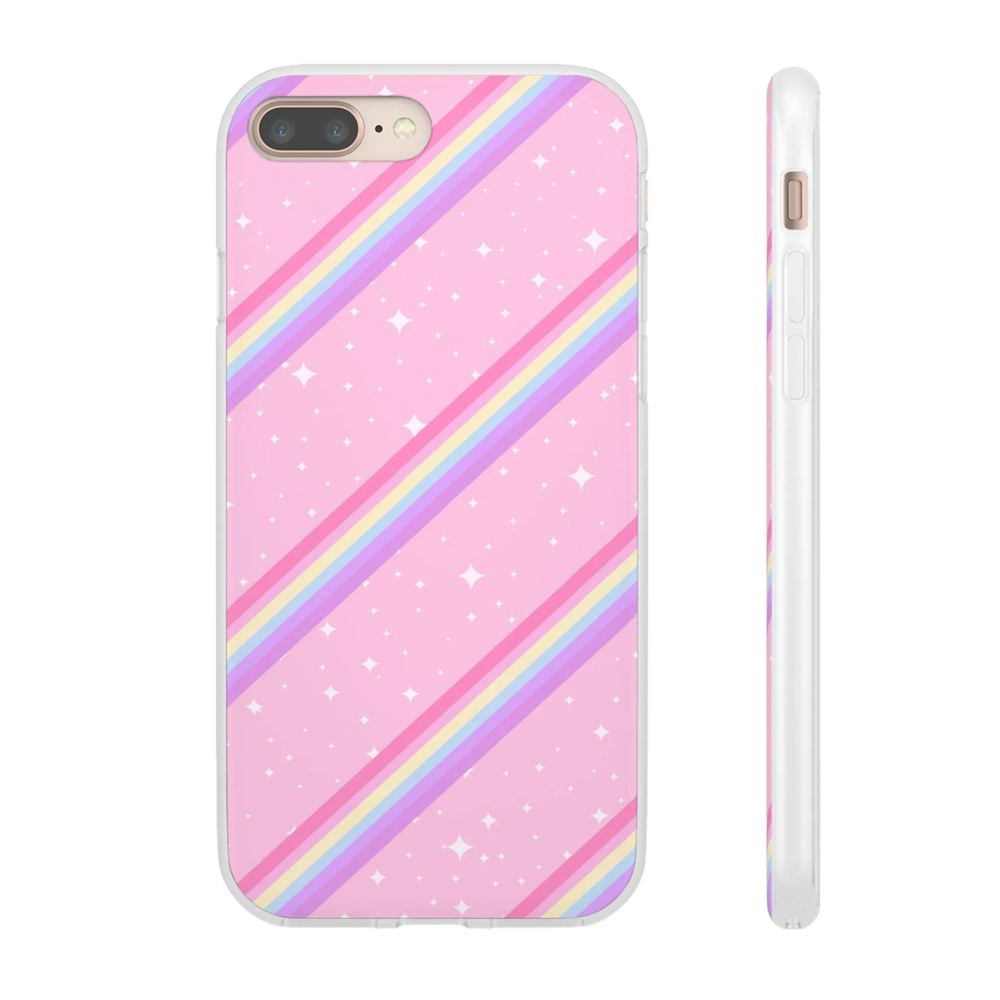 Kawaii Sparkle Cake Rainbow Beam Flexi Phone Case