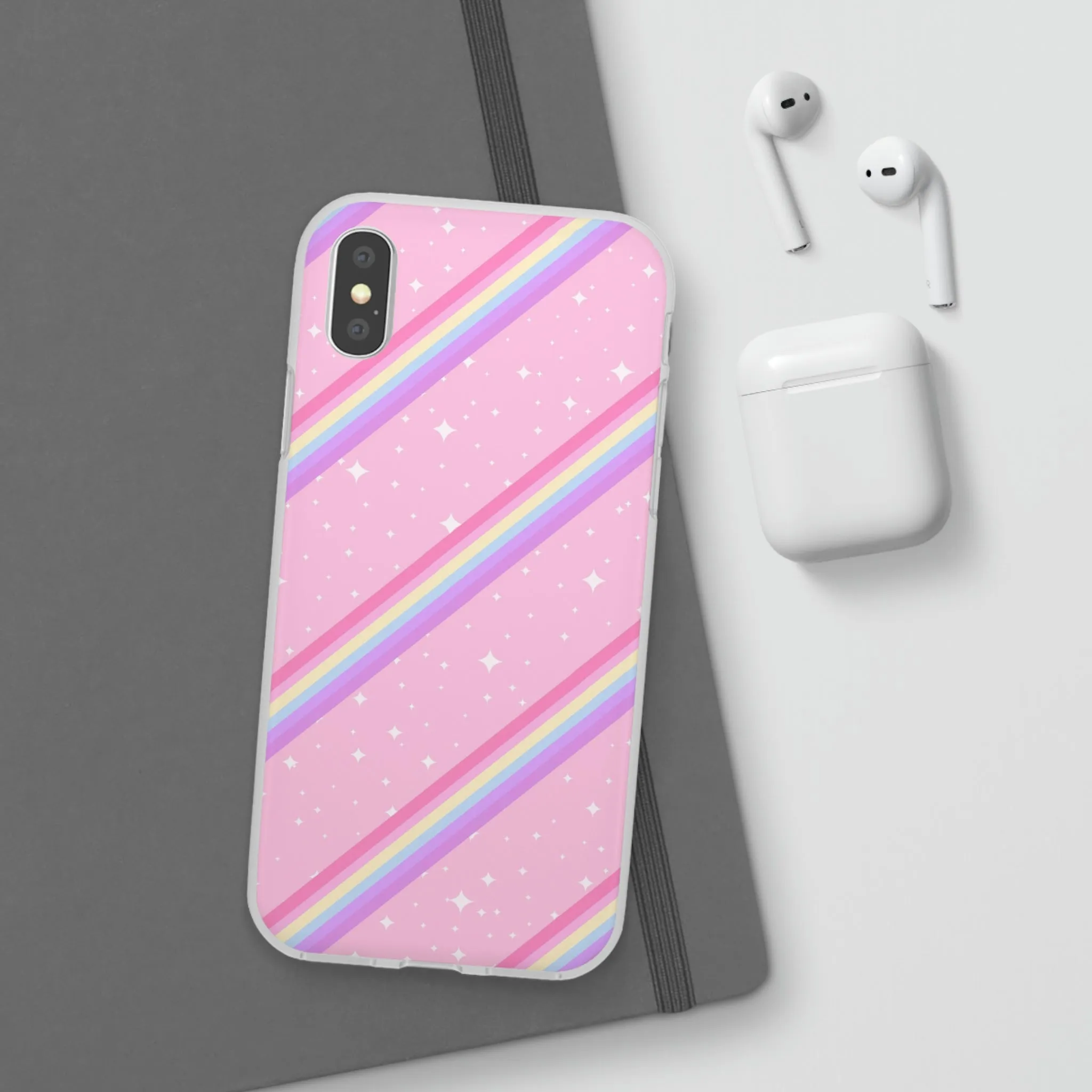 Kawaii Sparkle Cake Rainbow Beam Flexi Phone Case