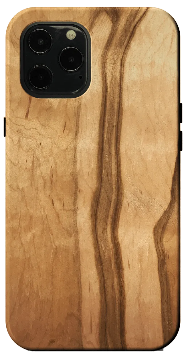 Kerf Select Figured Ambrosia Maple Wood Phone Case