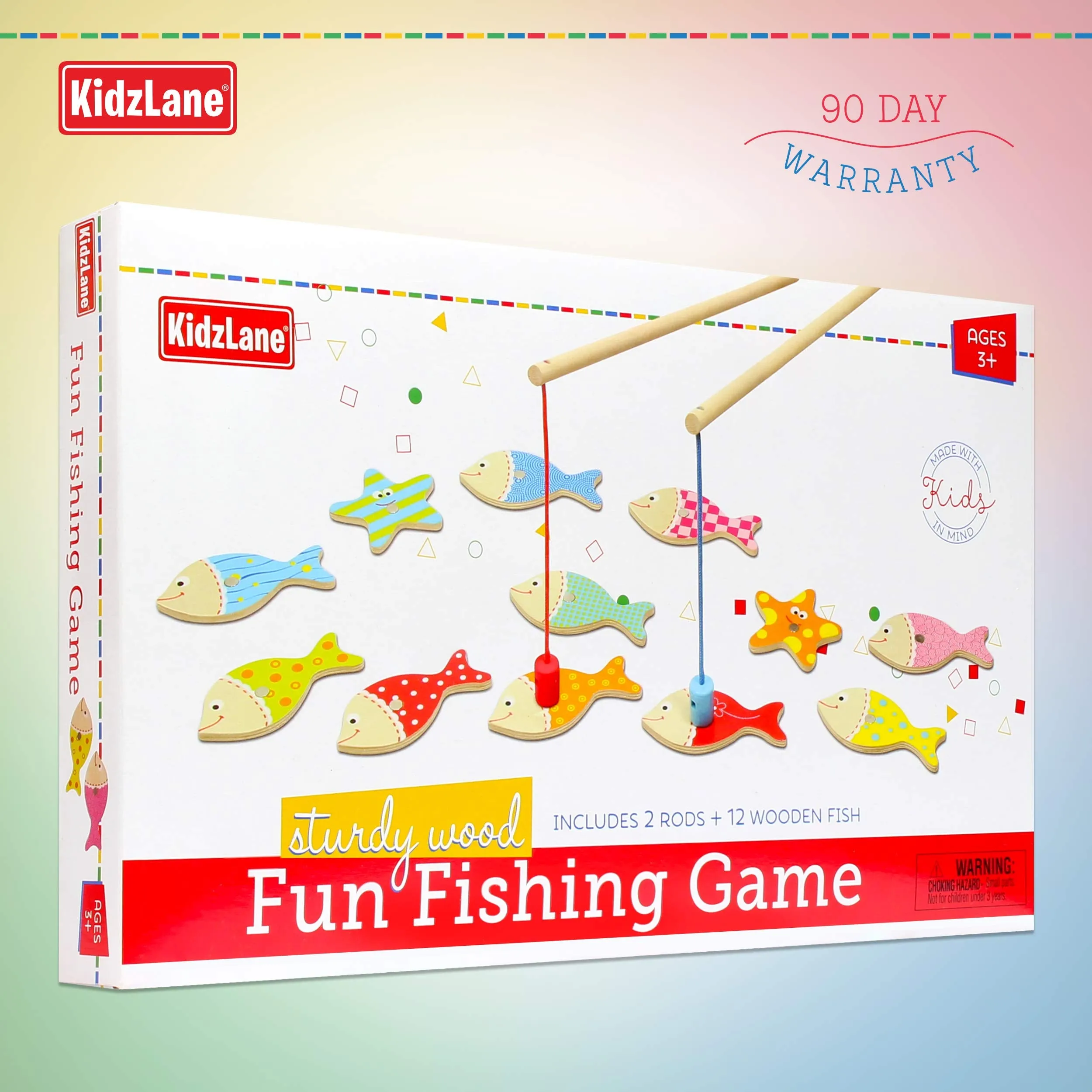 Kidzlane Magnetic Fishing Game for Toddlers | Easy Play Wooden Fishing Toy for Toddlers