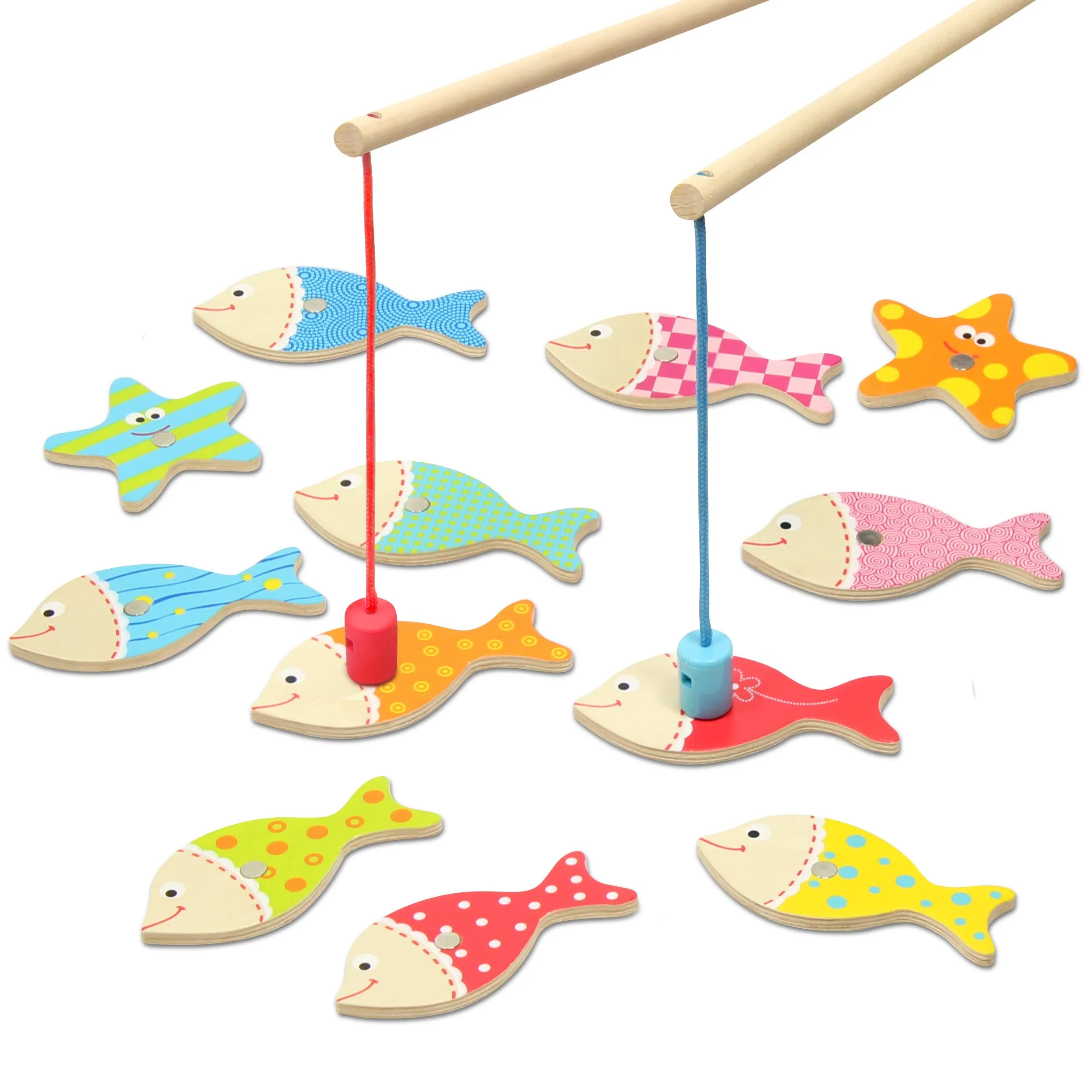 Kidzlane Magnetic Fishing Game for Toddlers | Easy Play Wooden Fishing Toy for Toddlers