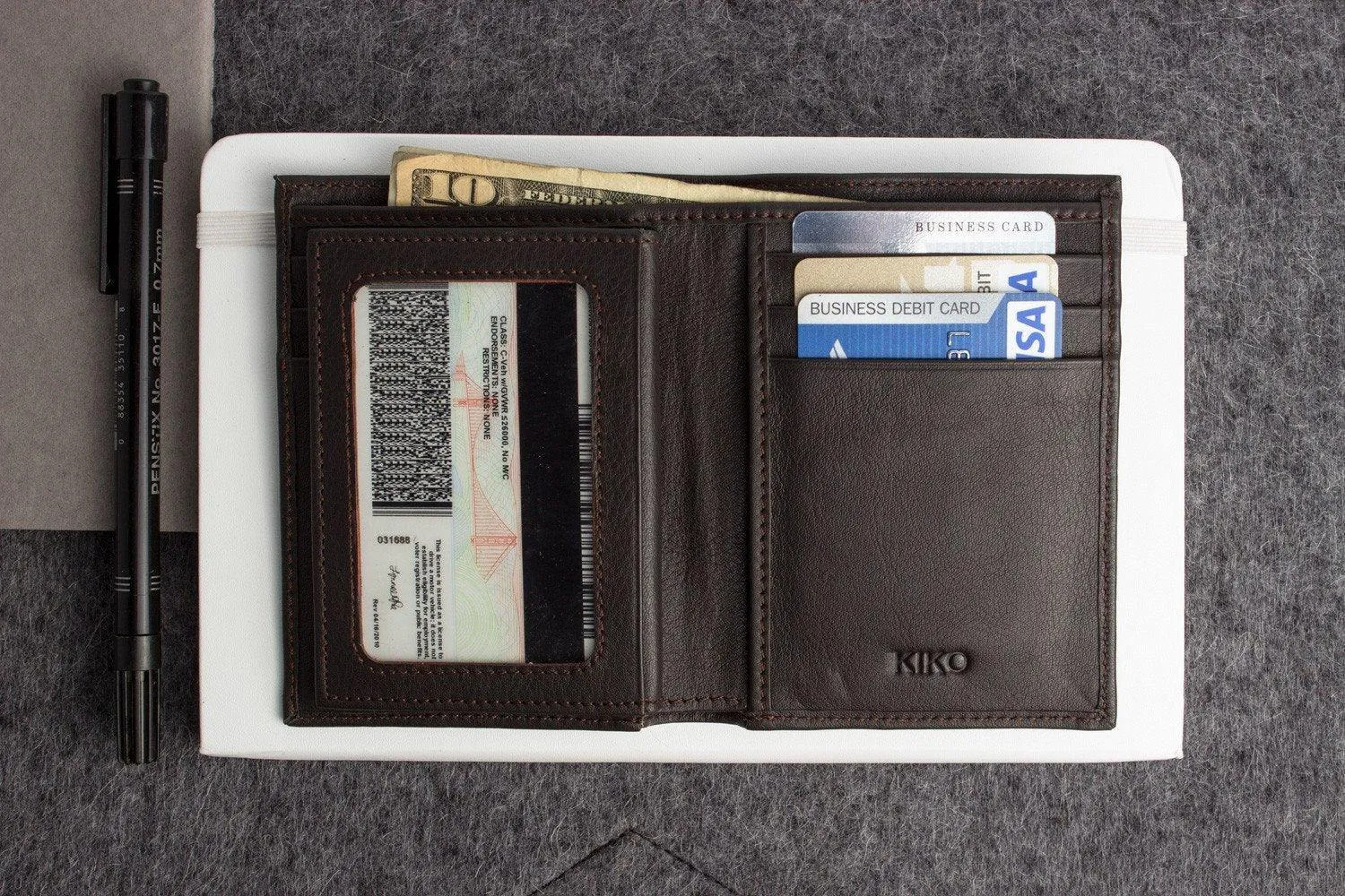 Kiko Leather Slimfold Passcase Wallet