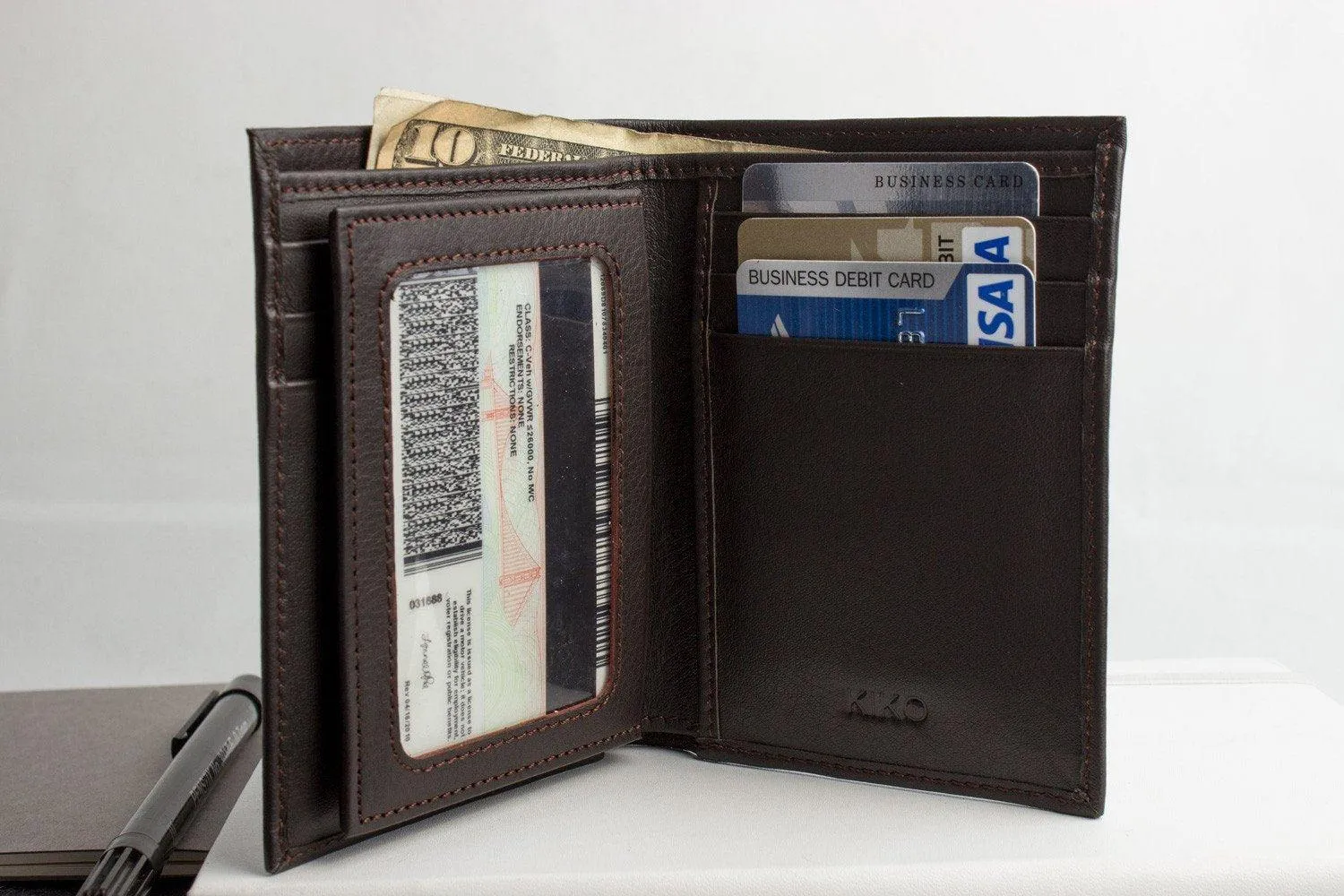 Kiko Leather Slimfold Passcase Wallet