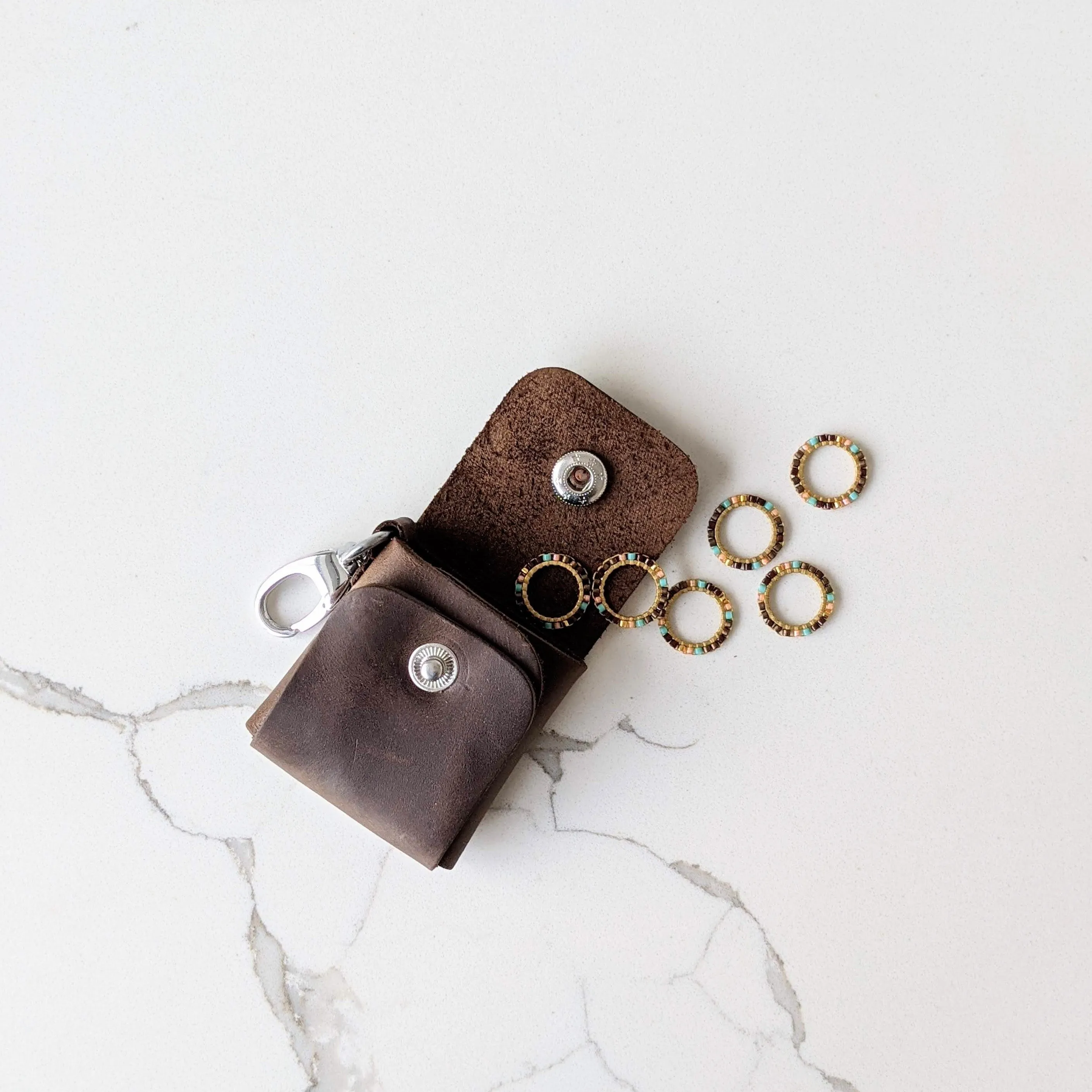 Leather Stitch Markers Case