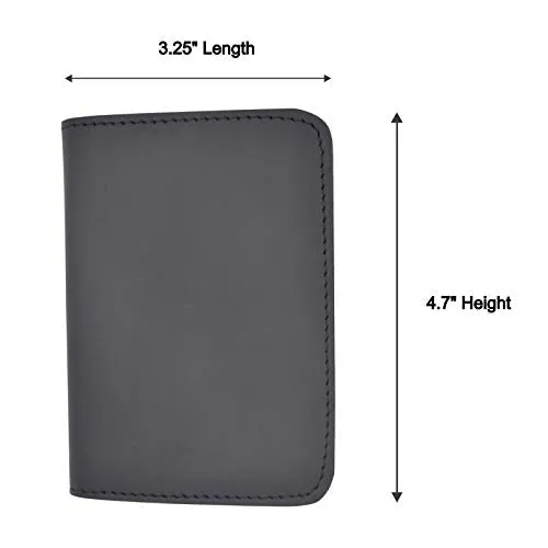 Leather Universal Law Enforcement Bifold Badge Holder Wallet Case - Round