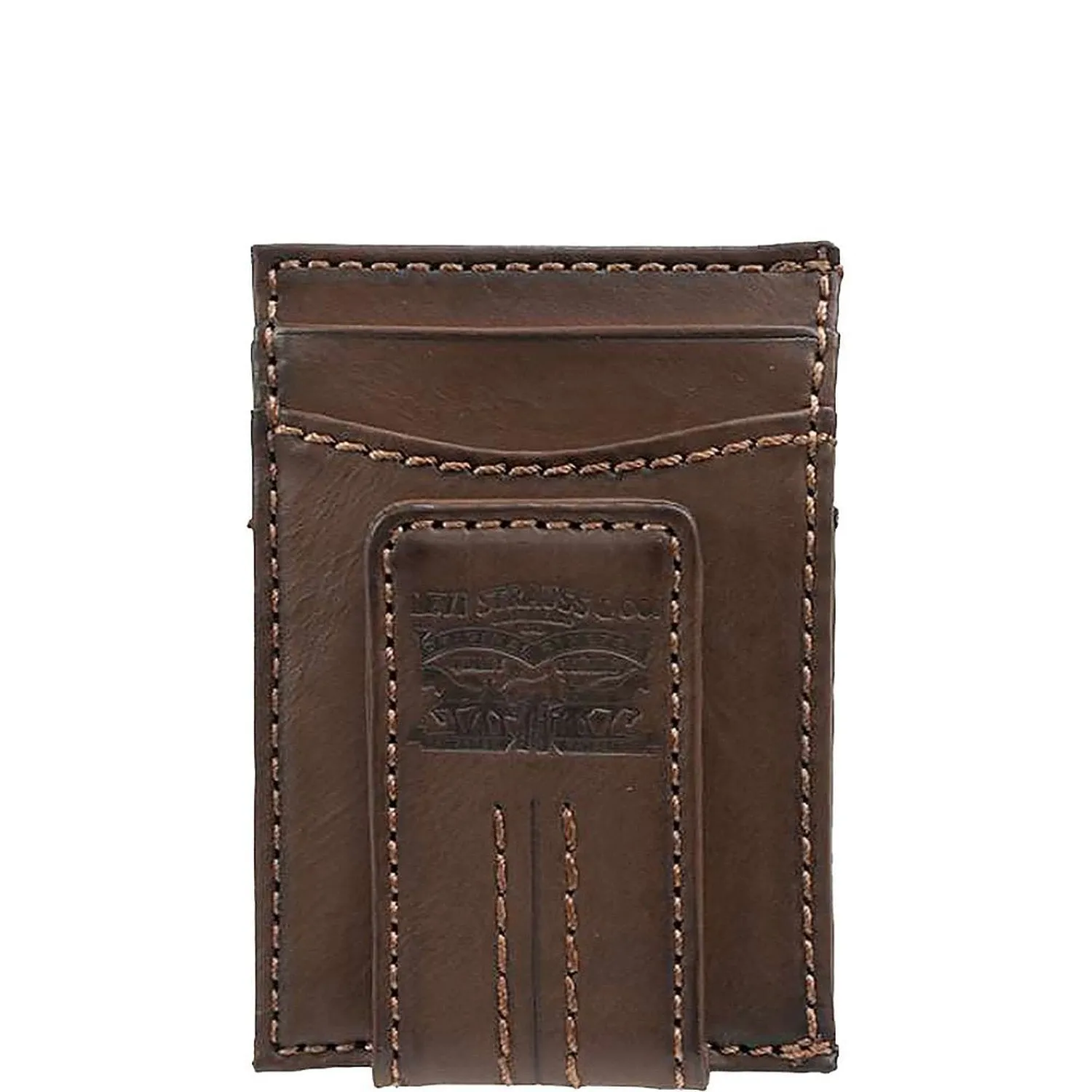 Levi's Magnetic Card Case Wallet - Brown