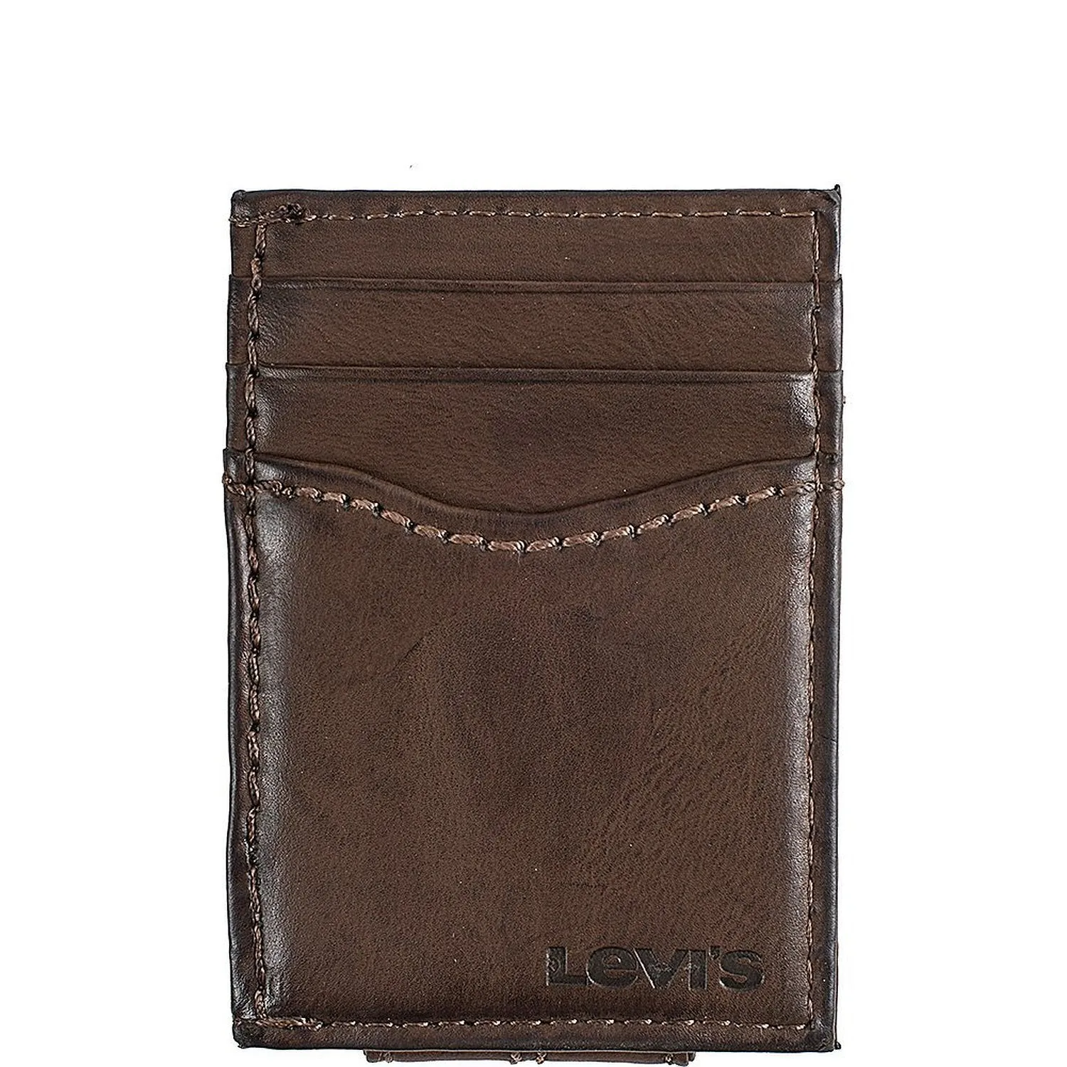 Levi's Magnetic Card Case Wallet - Brown