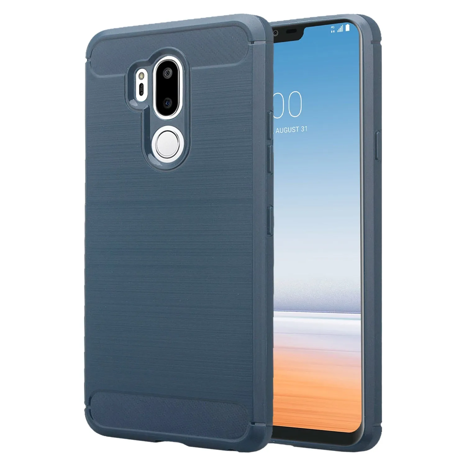 LG G7 ThinQ Case, LM-G710 Case, G7  ThinQ Case, Slim [Shock Proof] Flexible TPU Cover - Brush Blue