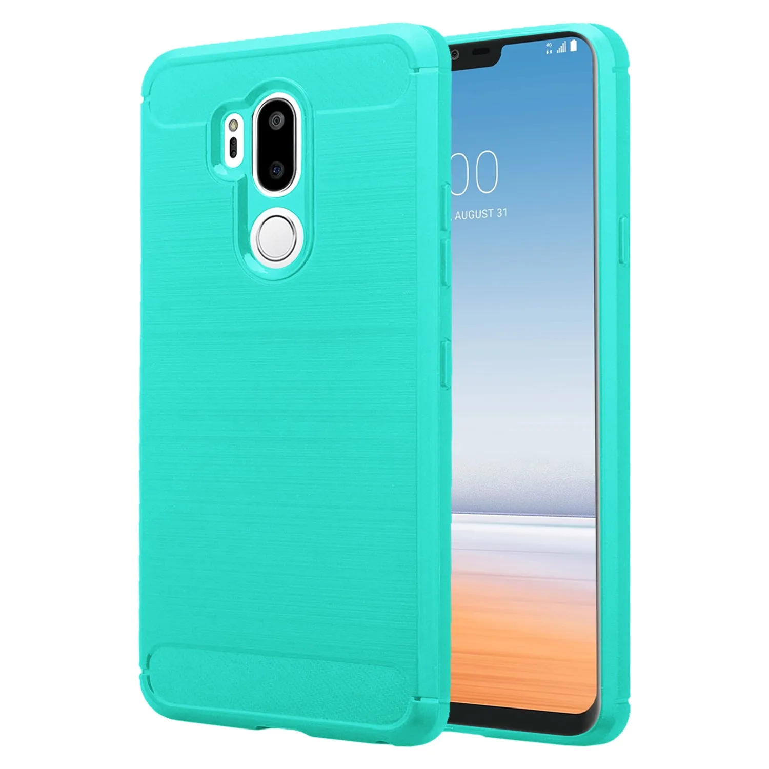 LG G7 ThinQ Case, LM-G710 Case, G7  ThinQ Case, Slim [Shock Proof] Flexible TPU Cover - Brush Teal