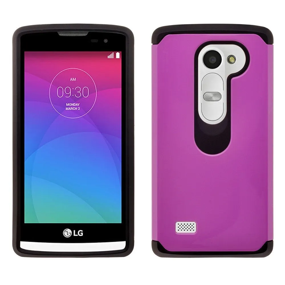 LG Leon LTE Case | Lg Tribute 2 Case | LG Power | LG Sunset | LG Destiny | LG Risio Case, Slim Hybrid [Shock/Impact] Absorption Dual Layer Case - Purple