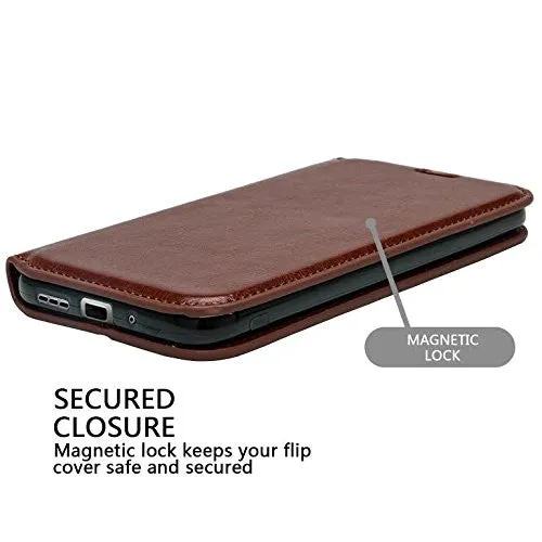 LG Tribute HD | X Style | Volt 3 Case, Pu Leather Magnetic Flip Fold[Kickstand] Wallet Case with ID & Card Slots - Brown