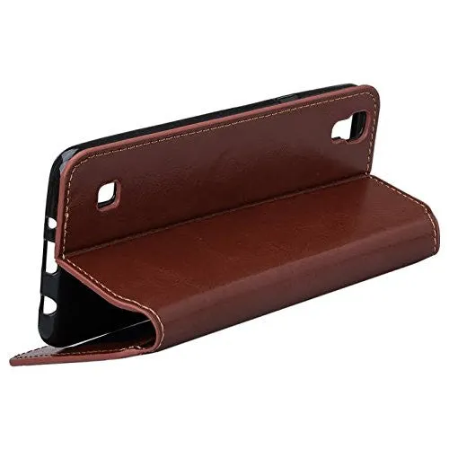 LG Tribute HD | X Style | Volt 3 Case, Pu Leather Magnetic Flip Fold[Kickstand] Wallet Case with ID & Card Slots - Brown