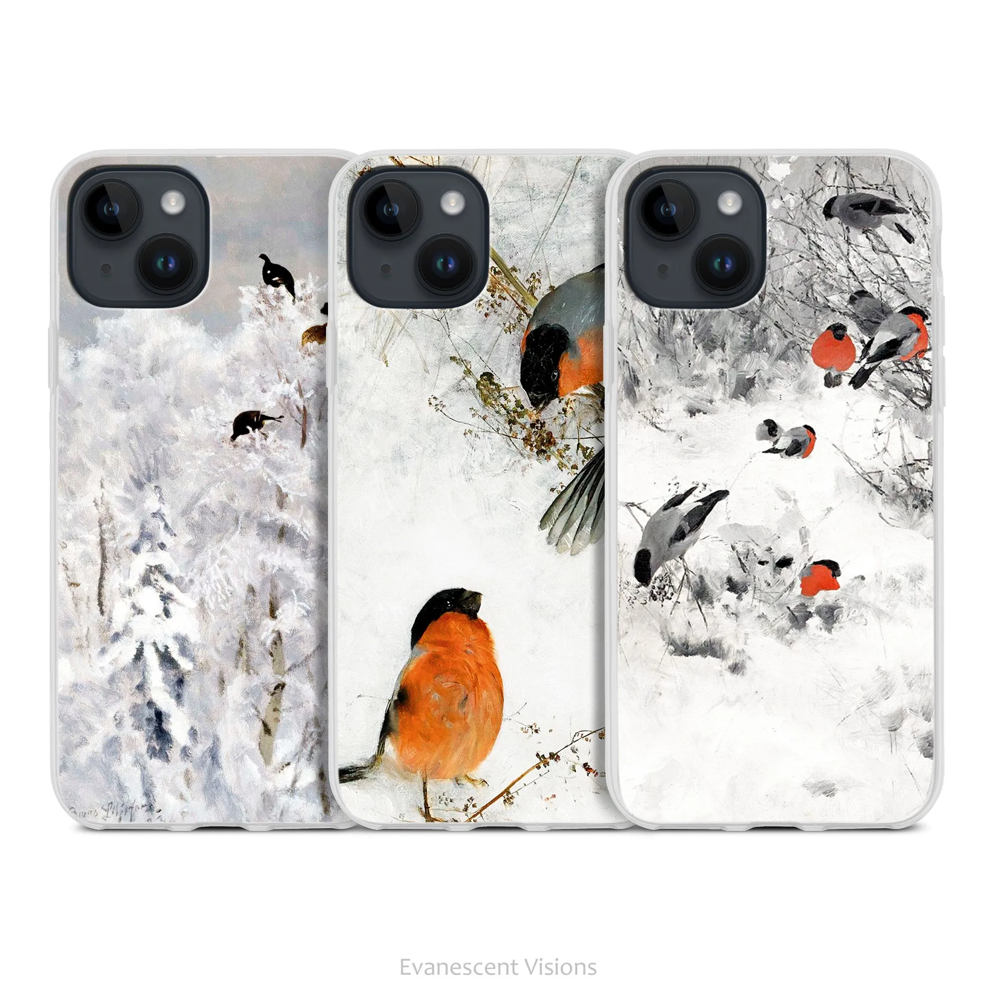 Liljefors Birds in Winter Scene Art Phone case for iPhones 15, 14, 13, 12, 11,