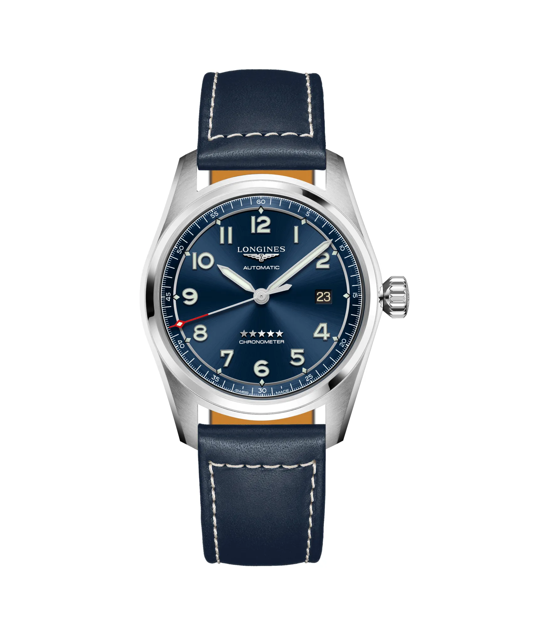 Longines Spirit Collection 40mm Blue Dial Blue Leather Gent's Watch