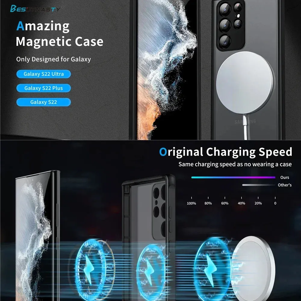 Luxury Matte Magnetic Shockproof Case for Samsung Galaxy S Models