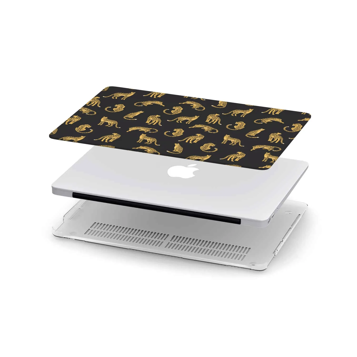 Macbook Hard Shell Case - Black Leopard Pattern