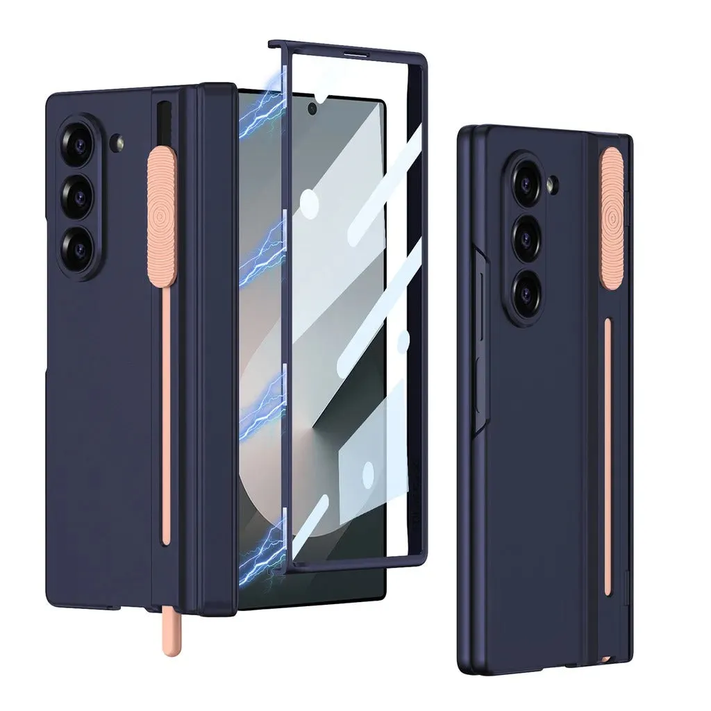 Magnetic Hinge Phone Case With S Pen Slot Film For Samsung Galaxy Z Fold 6