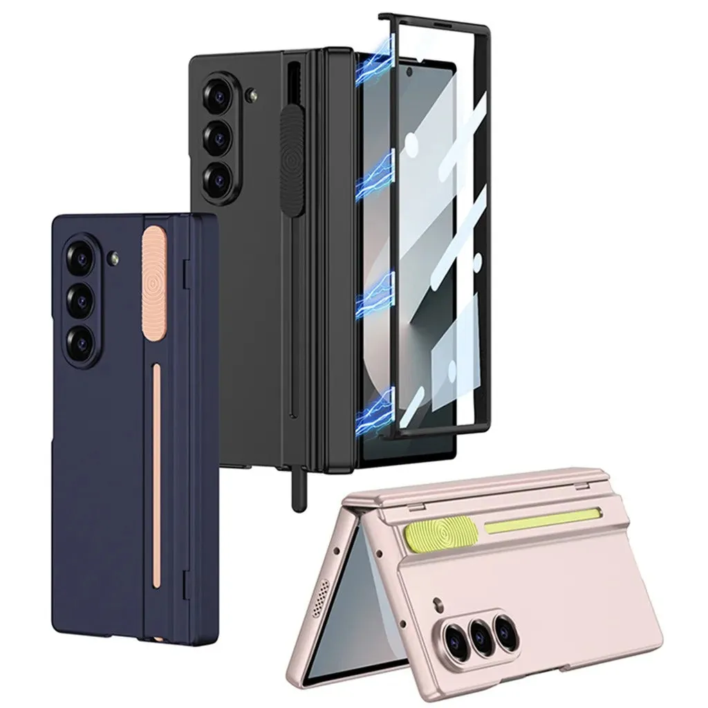 Magnetic Hinge Phone Case With S Pen Slot Film For Samsung Galaxy Z Fold 6