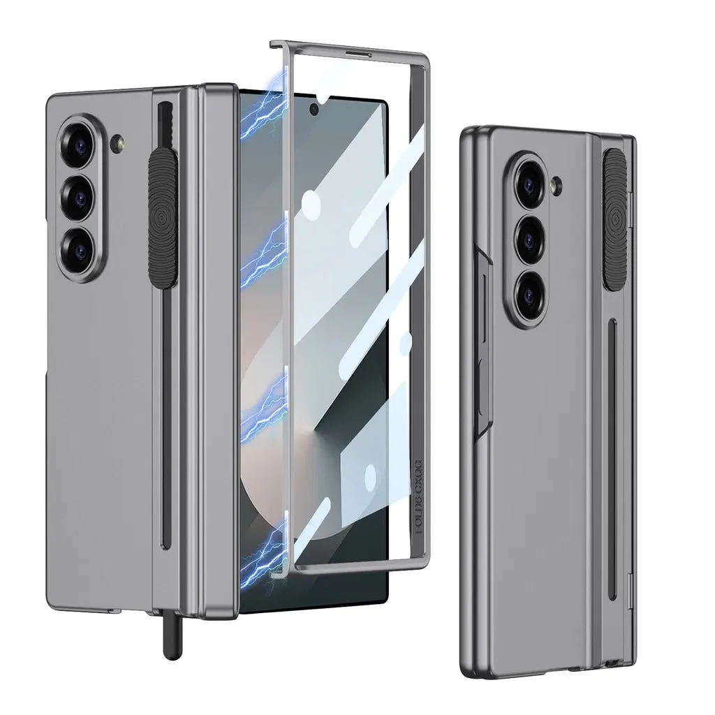 Magnetic Hinge Phone Case With S Pen Slot Film For Samsung Galaxy Z Fold 6