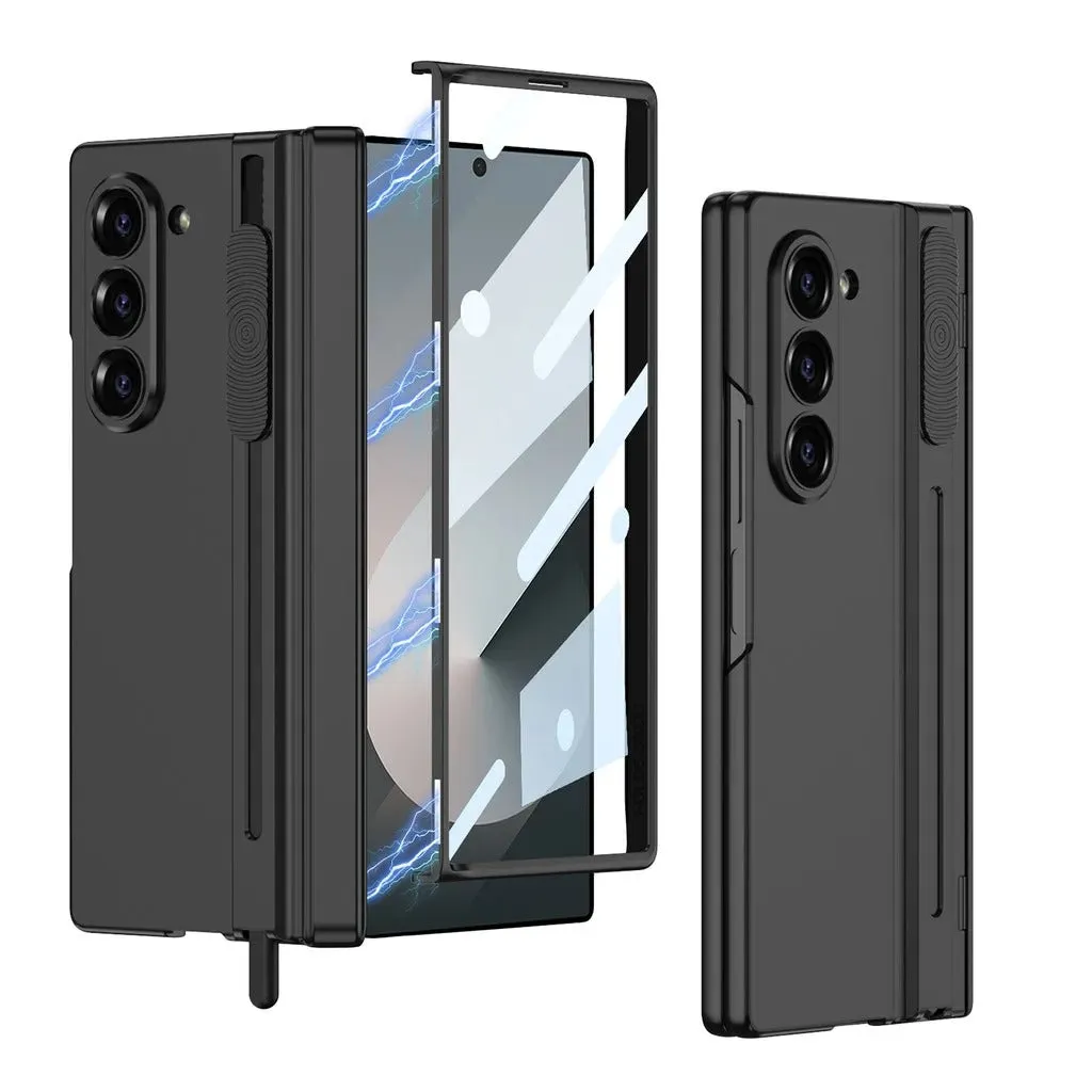 Magnetic Hinge Phone Case With S Pen Slot Film For Samsung Galaxy Z Fold 6