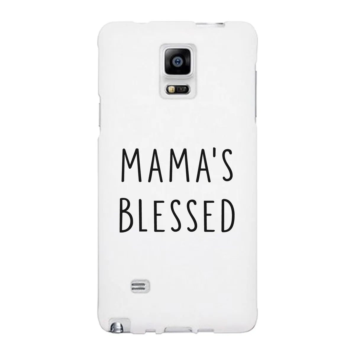 Mama's Blessed White Phone Case Unique Graphic Gift For New Moms