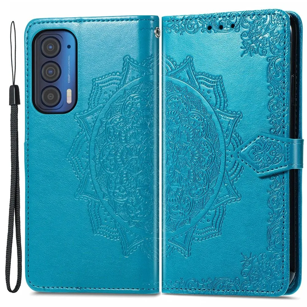 Mandala Motorola Edge (2021) Flip case - Blue