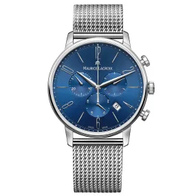 Maurice Lacroix Men's Blue Eliros Chronograph Mesh Watch EL1098-SS006-420-1