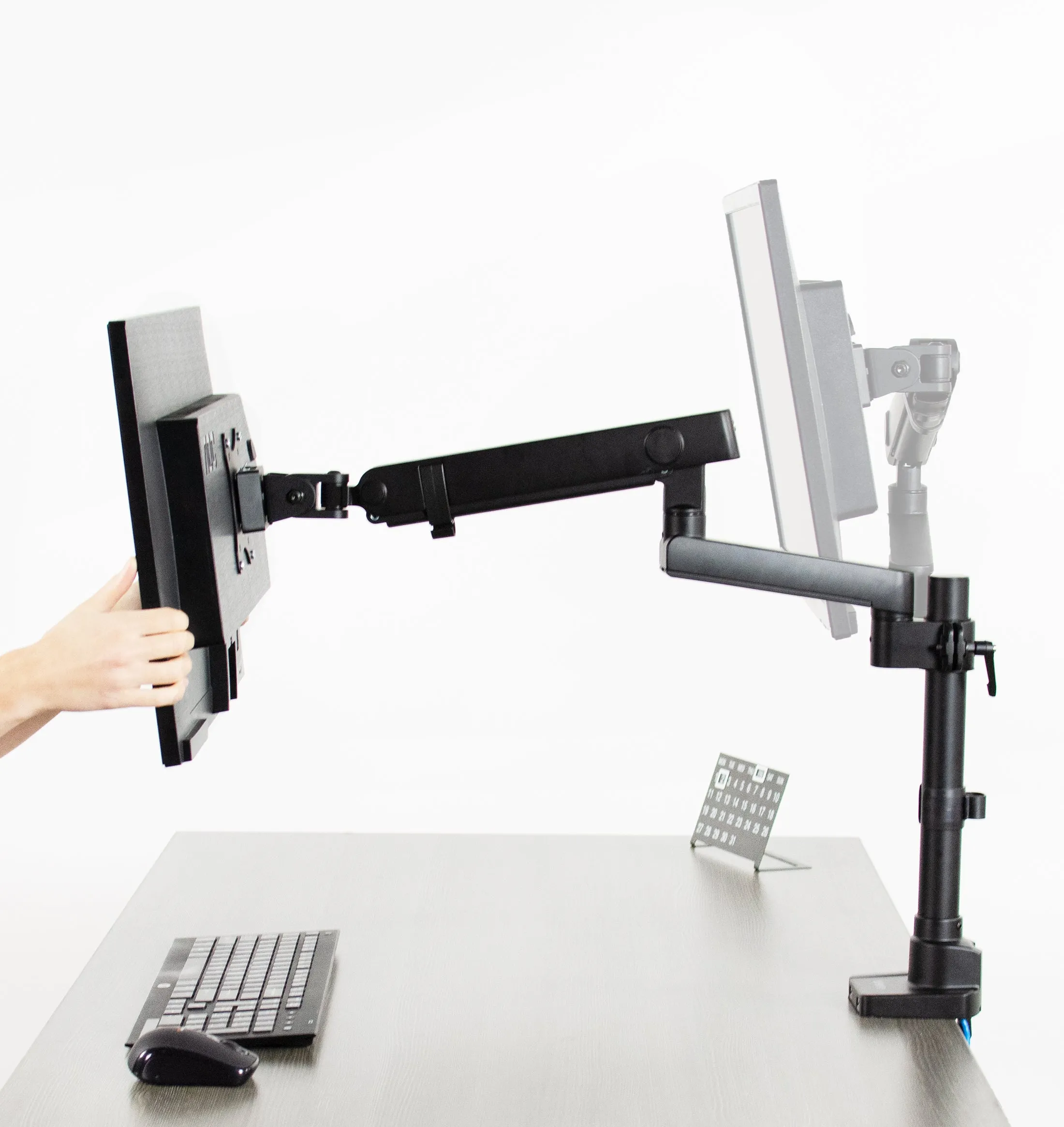 Mechanical Arm Single Monitor Desk Mount with USB