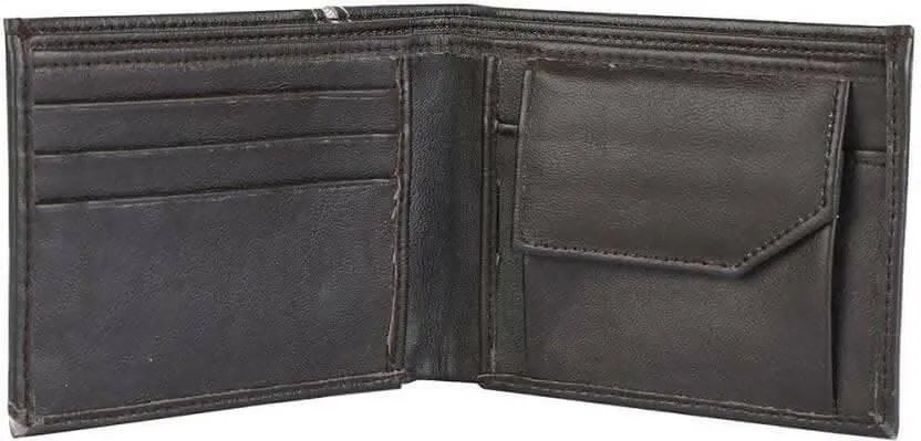 Men Casual, Formal, Travel, Trendy Black Genuine Leather Wallet (6 Card Slots)