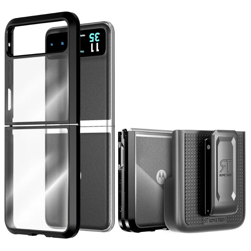 Motorola Razr 40 / Razr (2023)  Hybrid Shockproof Clear Slim Acrylic Case Cover Flexible Hinge Rib