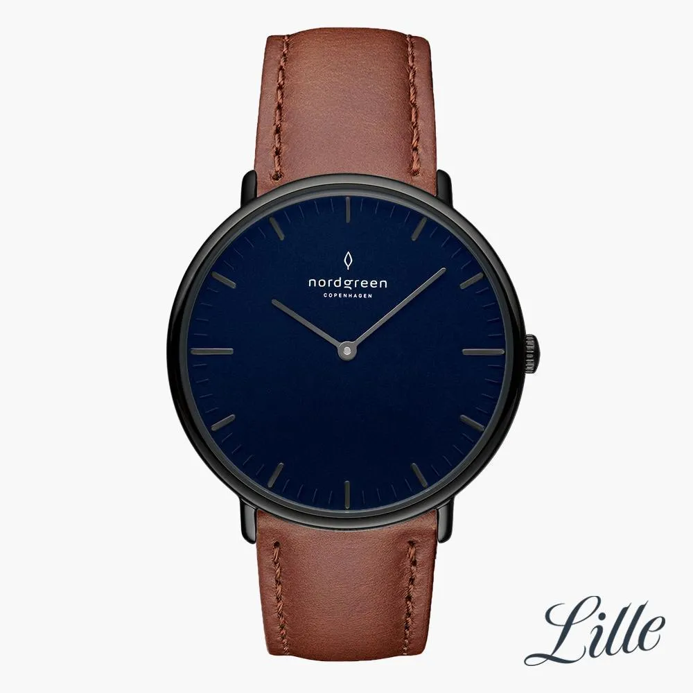 Native | Navy Dial - Brown Vegan Leather