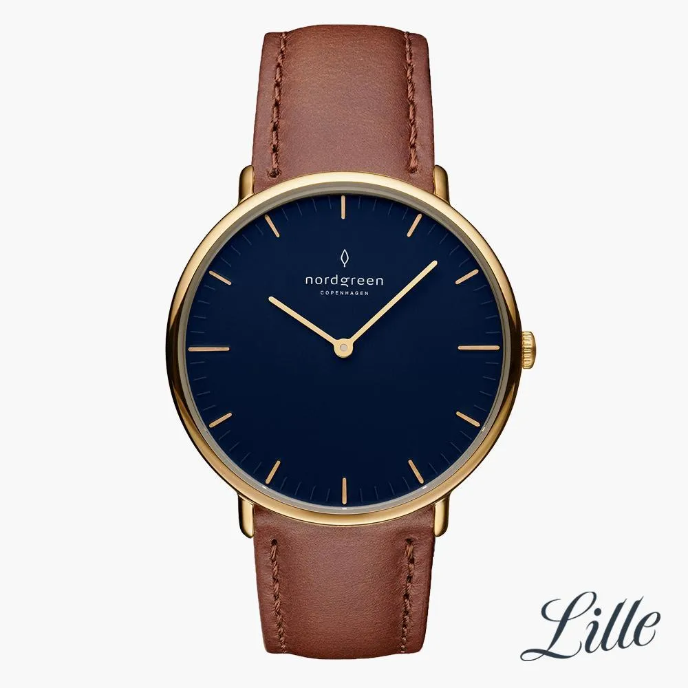 Native | Navy Dial - Brown Vegan Leather