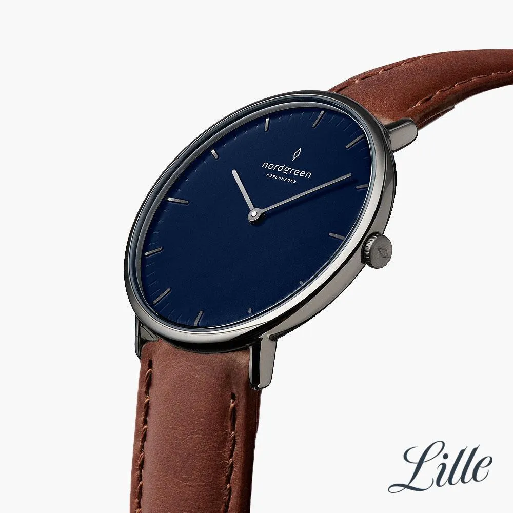 Native | Navy Dial - Brown Vegan Leather