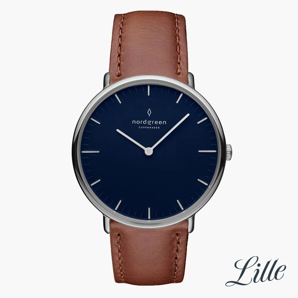 Native | Navy Dial - Brown Vegan Leather