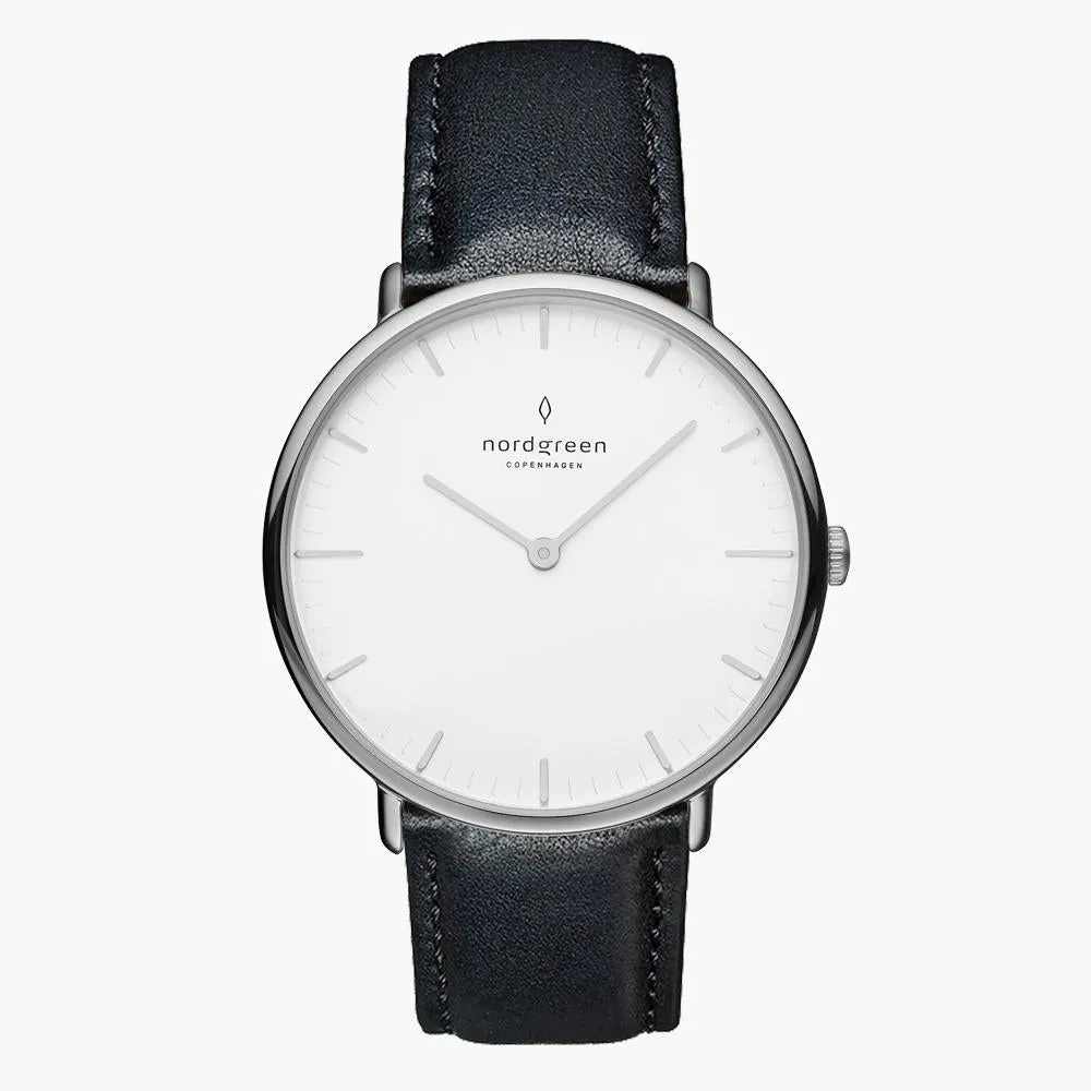 Native | White Dial - Black Leather - Refurbished