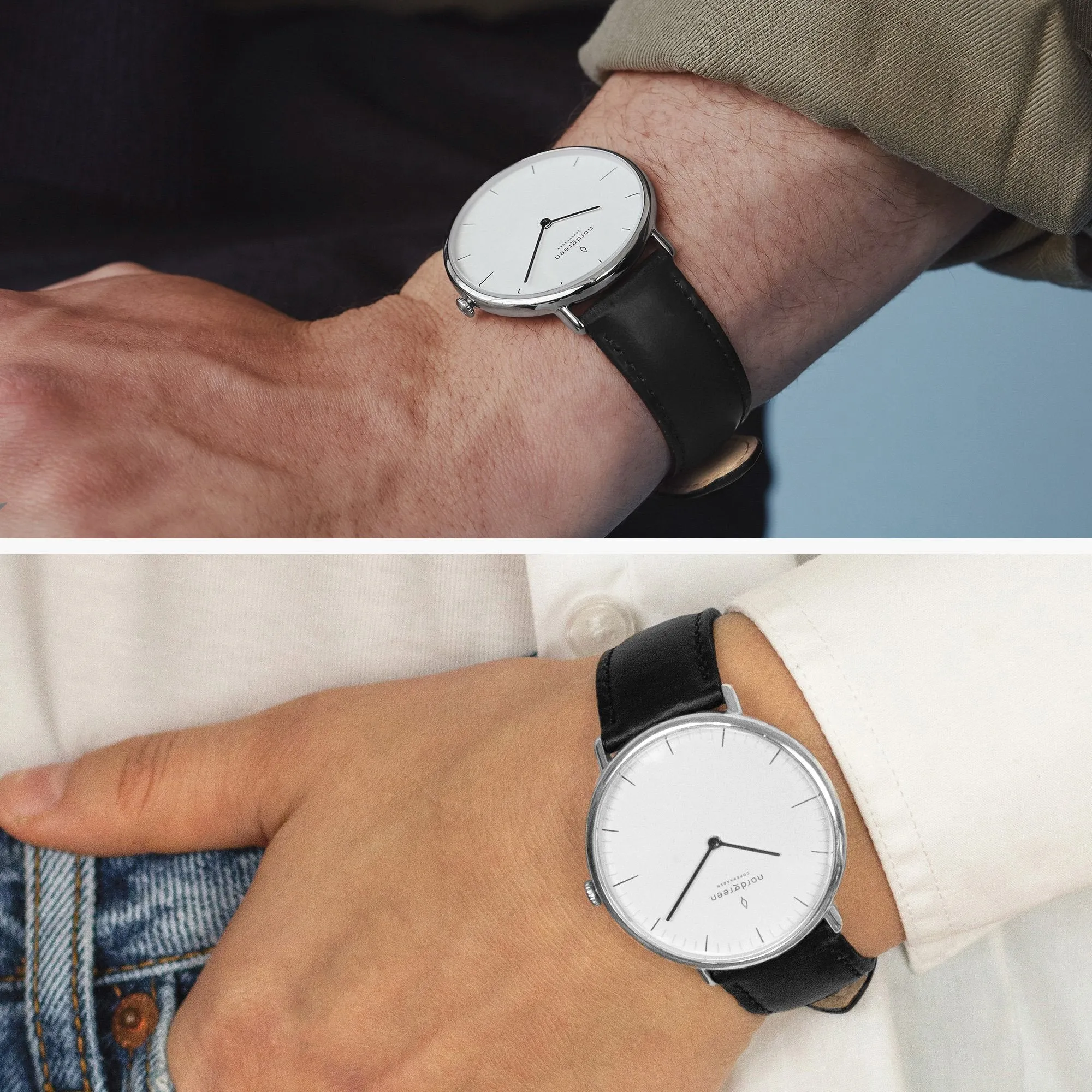 Native | White Dial - Black Leather - Refurbished